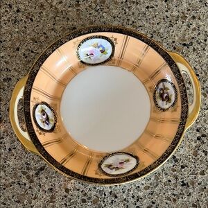 Elegant Gold and Cream Decorative Bowl